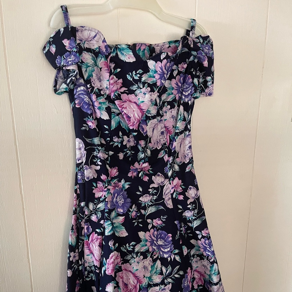 Shoulder less floral dress